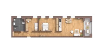 Burg Carré, Brüggen, 3 Zi. Familien Wohnung, 2.OG, Haus 53 rechts WE05