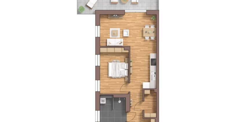 Burg Carré, Brüggen, Staffelgeschoß, Haus 53 rechts WE07