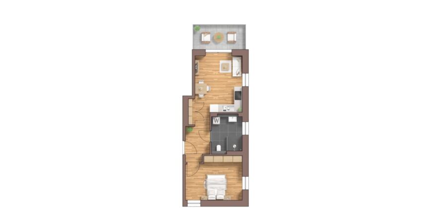Burg Carré, Brüggen, harmonische Wohnung, 1.OG, Haus 53 A rechts, WE18