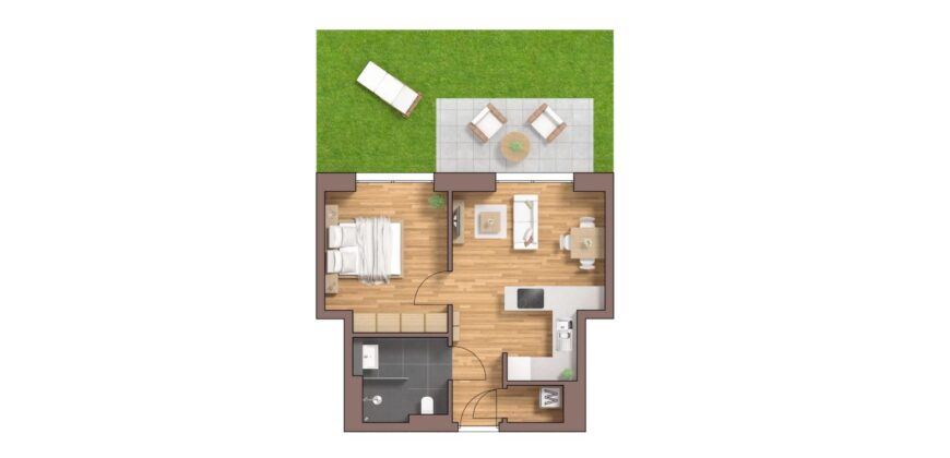 Burg Carré, Brüggen, junge Wohnung, EG, Haus 53 A mitte WE16