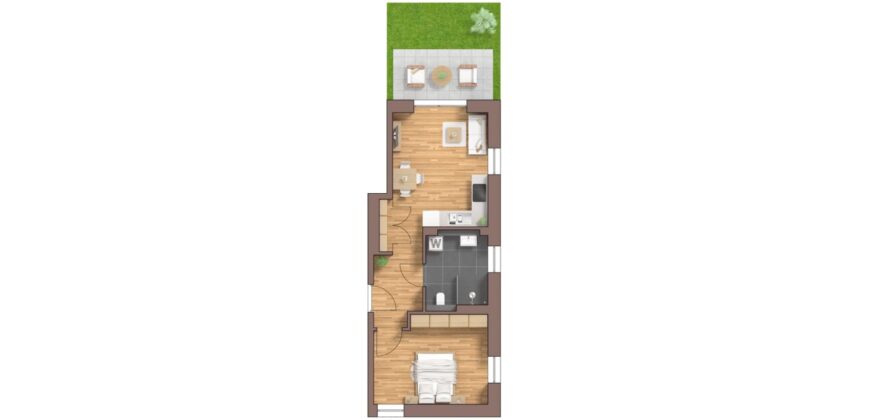 Burg Carré, Brüggen, harmonische Wohnung, EG, Haus 53 A rechts WE15