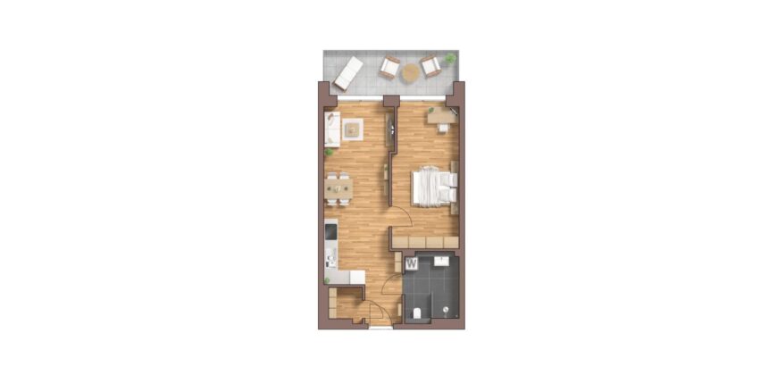 Burg Carré, Brüggen, ideale 2 Zimmer Wohnung, 1.OG, Haus 53 C, mitte WE31