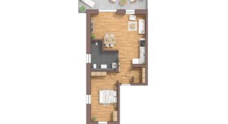 Burg Carré, Brüggen, Penthaus, Haus 53 C, links WE34