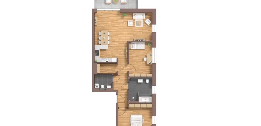 Burg Carré, Brüggen, hochwertige 3 Zimmer Wohnung, 1.OG, Haus 53 D, rechts WE37