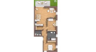 Burg Carré, Brüggen, erstklassige 3 Zimmer Wohnung, EG, Haus 53 D, rechts WE35