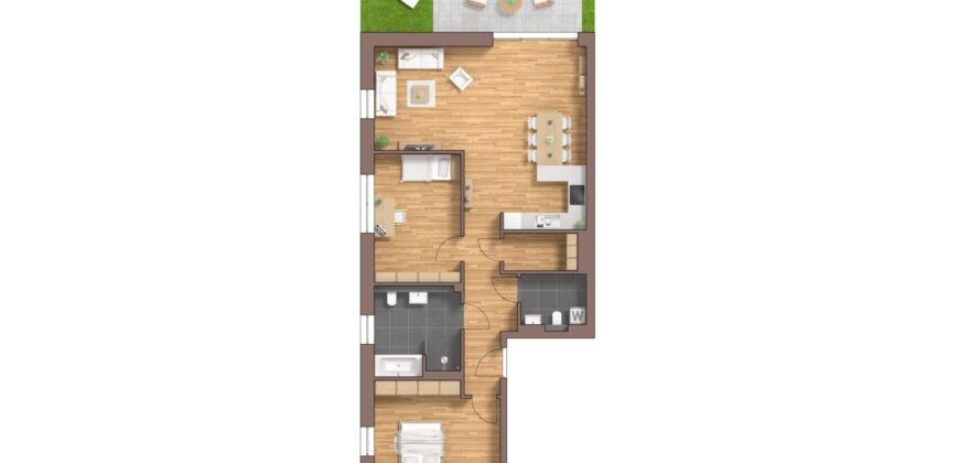 Burg Carré, Brüggen, exclusive 3 Zimmer Wohnung, EG, Haus 53 E, links WE41