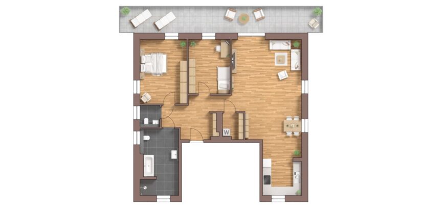 Burg Carré, Brüggen, exklusives Penthaus, Haus 53 E, WE44